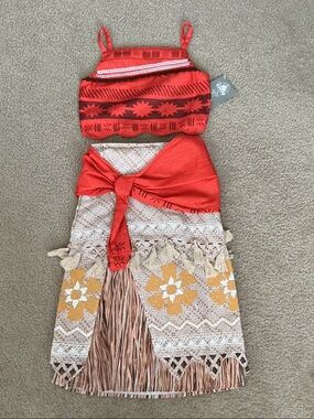 NWT Disney Moana Kids Two-Piece Costume Dress-Up Set - Size 11/12